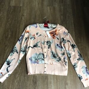 WHBM cardigan with floral print.